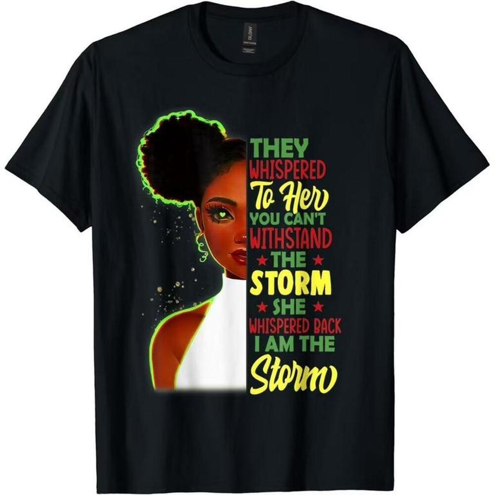 Black Cotton T-Shirt With They Whispered To Her You CanT Withstand